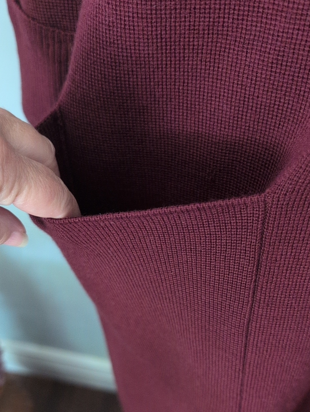 Cotton Ginny Plus Burgundy Knit Long Duster Cardigan Coat Lagenlook 1X - Picture 6 of 14